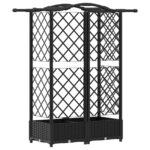 vidaXL Vyvýšený záhon s mriežkou a strechou Čierny 124 x 40 x 123 cm – Obrázok 5