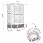 vidaXL Vyvýšený záhon s mriežkou a strechou Čierny 124 x 40 x 123 cm – Obrázok 8