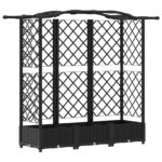 vidaXL Vyvýšený záhon s mriežkou a strechou Čierny 163 x 40 x 123 cm – Obrázok 2