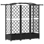 vidaXL Vyvýšený záhon s mriežkou a strechou Čierny 163 x 40 x 123 cm – Obrázok 5
