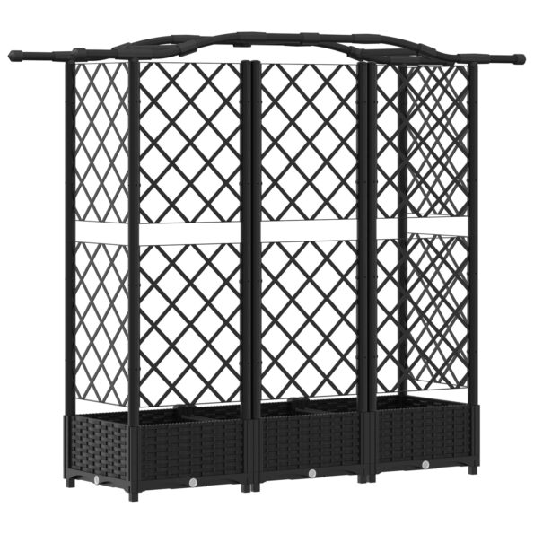 vidaXL Vyvýšený záhon s mriežkou a strechou Čierny 163 x 40 x 123 cm – Obrázok 5
