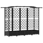 vidaXL Vyvýšený záhon s mriežkou a strechou Čierny 203,5 x 40 x 123 cm – Obrázok 2