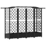 vidaXL Vyvýšený záhon s mriežkou a strechou Čierny 203,5 x 40 x 123 cm – Obrázok 5