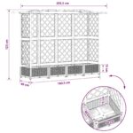 vidaXL Vyvýšený záhon s mriežkou a strechou Čierny 203,5 x 40 x 123 cm – Obrázok 8