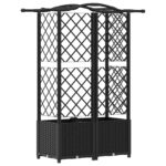 vidaXL Vyvýšený záhon s mriežkou a strechou Čierny 122 x 40 x 138 cm – Obrázok 5