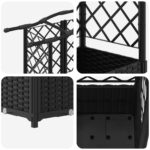 vidaXL Vyvýšený záhon s mriežkou a strechou Čierny 122 x 40 x 138 cm – Obrázok 6