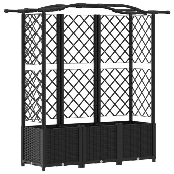 vidaXL Vyvýšený záhon s mriežkou a strechou Čierny 163 x 40 x 138 cm – Obrázok 2