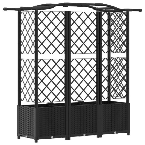 vidaXL Vyvýšený záhon s mriežkou a strechou Čierny 163 x 40 x 138 cm – Obrázok 5