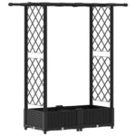 vidaXL Vyvýšený záhon s mriežkou a strechou Čierna 122,5 x 40 x 121 cm – Obrázok 2