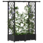 vidaXL Vyvýšený záhon s mriežkou a strechou Čierna 122,5 x 40 x 121 cm – Obrázok 3