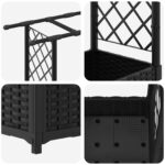 vidaXL Vyvýšený záhon s mriežkou a strechou Čierna 164 x 40 x 121 cm – Obrázok 6