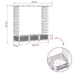 vidaXL Vyvýšený záhon s mriežkou a strechou Čierna 164 x 40 x 121 cm – Obrázok 8