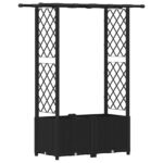 vidaXL Vyvýšený záhon s mriežkou a strechou Čierna 124,5 x 40 x 136 cm – Obrázok 2