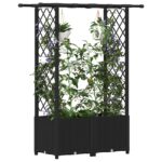 vidaXL Vyvýšený záhon s mriežkou a strechou Čierna 124,5 x 40 x 136 cm – Obrázok 3