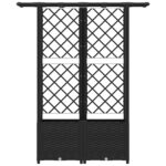 vidaXL Vyvýšený záhon s mriežkou a strechou Čierna 124,5 x 40 x 136 cm – Obrázok 4