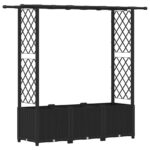 vidaXL Vyvýšený záhon s mriežkou a strechou Čierna 162,5 x 40 x 136 cm – Obrázok 2