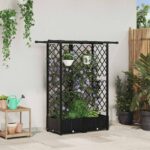 vidaXL Vyvýšený záhon s mriežkou a strechou Čierna 124 x 40 x 121 cm