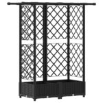 vidaXL Vyvýšený záhon s mriežkou a strechou Čierna 124 x 40 x 121 cm – Obrázok 2