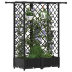 vidaXL Vyvýšený záhon s mriežkou a strechou Čierna 124 x 40 x 121 cm – Obrázok 3