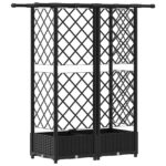 vidaXL Vyvýšený záhon s mriežkou a strechou Čierna 124 x 40 x 121 cm – Obrázok 5
