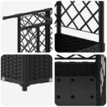 vidaXL Vyvýšený záhon s mriežkou a strechou Čierna 124 x 40 x 121 cm – Obrázok 6