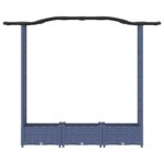 vidaXL Vyvýšený záhon s mriežkou a strechou Sivá 169 x 40 x 123 cm PP – Obrázok 4