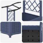 vidaXL Vyvýšený záhon s mriežkou a strechou Sivá 169 x 40 x 123 cm PP – Obrázok 6