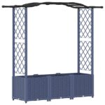 vidaXL Vyvýšený záhon s mriežkou a strechou Sivá 164 x 40 x 138 cm PP – Obrázok 2