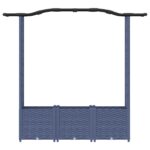 vidaXL Vyvýšený záhon s mriežkou a strechou Sivá 164 x 40 x 138 cm PP – Obrázok 4