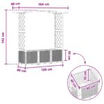 vidaXL Vyvýšený záhon s mriežkou a strechou Sivá 164 x 40 x 138 cm PP – Obrázok 8