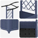 vidaXL Vyvýšený záhon s mriežkou a strechou Sivá 204 x 40 x 138 cm PP – Obrázok 6