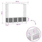 vidaXL Vyvýšený záhon s mriežkou a strechou Sivá 204 x 40 x 138 cm PP – Obrázok 8