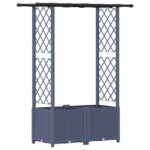 vidaXL Vyvýšený záhon s mriežkou a strechou Sivá 124,5 x 40 x 136 cm – Obrázok 2
