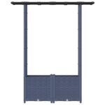 vidaXL Vyvýšený záhon s mriežkou a strechou Sivá 124,5 x 40 x 136 cm – Obrázok 4