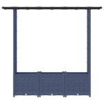 vidaXL Vyvýšený záhon s mriežkou a strechou Sivá 162,5 x 40 x 136 cm – Obrázok 4