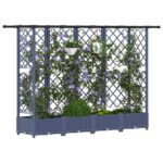 vidaXL Vyvýšený záhon s mriežkou a strechou Sivá 202,5 x 40 x 121 cm – Obrázok 3