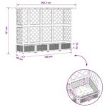 vidaXL Vyvýšený záhon s mriežkou a strechou Sivá 202,5 x 40 x 121 cm – Obrázok 8