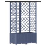 vidaXL Vyvýšený záhon s mriežkou a strechou Sivá 124 x 40 x 136 cm PP – Obrázok 2