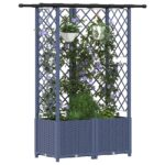 vidaXL Vyvýšený záhon s mriežkou a strechou Sivá 124 x 40 x 136 cm PP – Obrázok 3