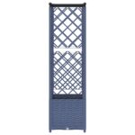 vidaXL Vyvýšený záhon s mriežkou a strechou Sivá 124 x 40 x 136 cm PP – Obrázok 4