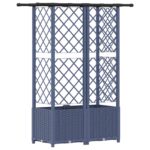 vidaXL Vyvýšený záhon s mriežkou a strechou Sivá 124 x 40 x 136 cm PP – Obrázok 5