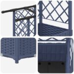vidaXL Vyvýšený záhon s mriežkou a strechou Sivá 124 x 40 x 136 cm PP – Obrázok 6