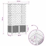 vidaXL Vyvýšený záhon s mriežkou a strechou Sivá 124 x 40 x 136 cm PP – Obrázok 8