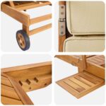 vidaXL Ležadlo s vankúšom 100% polyester a masívny teak – Obrázok 7