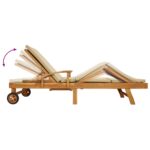 vidaXL Ležadlo s vankúšom 100% polyester a masívny teak – Obrázok 9