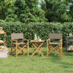 vidaXL Riaditeľská stolička 100% polyester a masívny teak