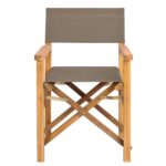 vidaXL Riaditeľská stolička 100% polyester a masívny teak – Obrázok 4