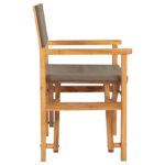 vidaXL Riaditeľská stolička 100% polyester a masívny teak – Obrázok 5