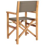 vidaXL Riaditeľská stolička 100% polyester a masívny teak – Obrázok 6