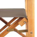 vidaXL Riaditeľská stolička 100% polyester a masívny teak – Obrázok 7